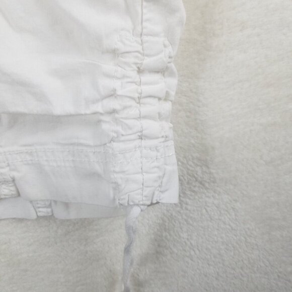 Khakis & Co Women's‎ 12 Shorts white cotton pockets rivets drawstring waist/leg - Picture 5 of 16